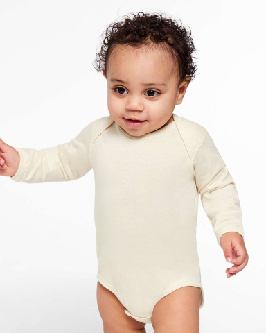 Rabbit Skins 4421 Infant Long Sleeve Jersey Bodysu in Natural