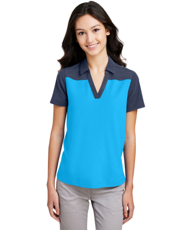 Core 365 CE112CW Ladies' Fusion ChromaSoft Colorbl in Electric blue/ classic navy heather