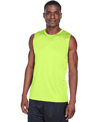 Team 365 TT11M Men's Zone Performance Muscle T-Shi in Safety yellow