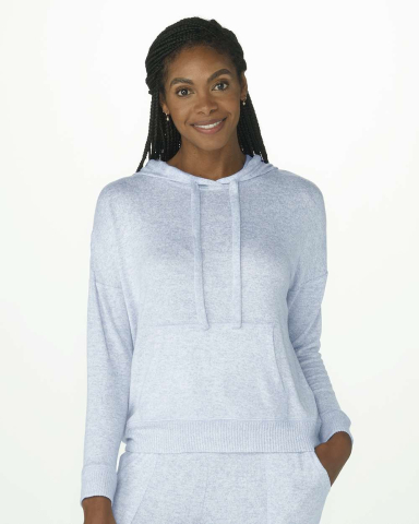 Boxercraft BW1501 Ladies' Cuddle Soft Hooded Sweat in Sky blue heather