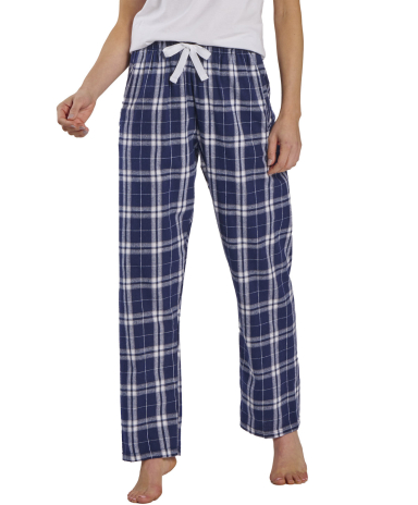 Boxercraft BW6620 Ladies' 'Haley' Flannel Pant wit in Navy/ silver