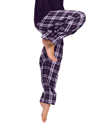 Boxercraft BY6624 Youth Polyester Flannel Pant in Purple/ white