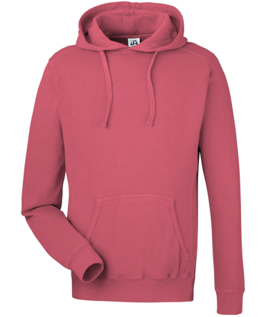 J America 8730 Unisex Pigment Dyed Fleece Hooded S in Garnet