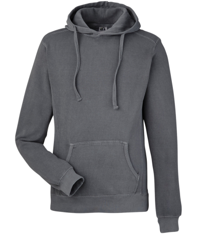 J America 8730 Unisex Pigment Dyed Fleece Hooded S in Lead