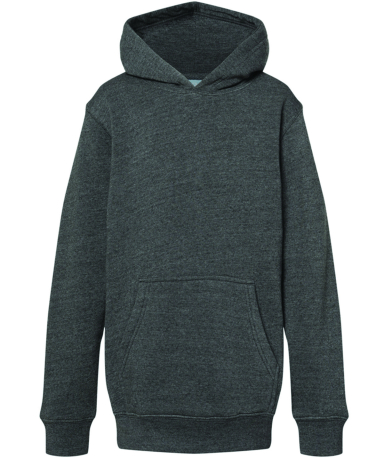 J America 8880 Youth Triblend Pullover Hooded Swea in Black triblend