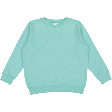 LA T 2225 Youth Elevated Fleece Crew in Saltwater