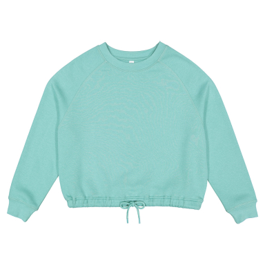 LA T 3528 Ladies' Boxy Cropped Fleece Sweatshirt in Saltwater