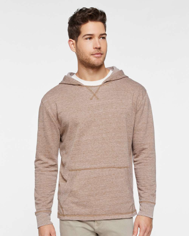LA T 6936 Adult Vintage Wash Fleece Hooded Sweatsh in Weathered coyote brown