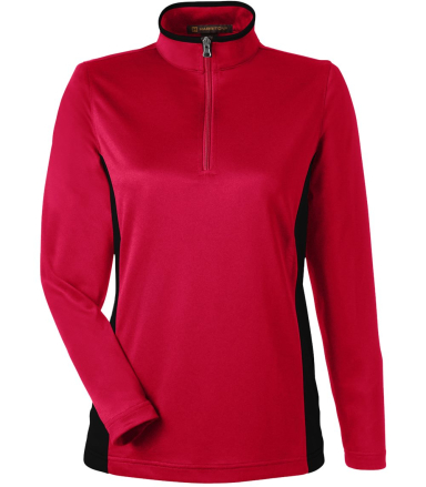 Harriton M786W Ladies' Flash Snag Protection Plus in Red/ black