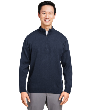 Harriton M421 Unisex Pilbloc™ Quarter-Zip Sweate in Dark navy