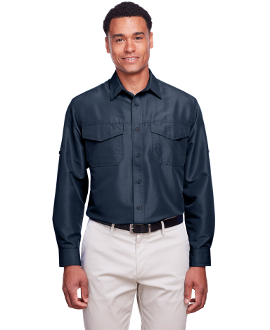 Harriton M580L Men's Key West Long-Sleeve Performa in Navy
