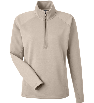 J America 8754 Ladies' Apex Fleece Quarter-Zip in Mojave