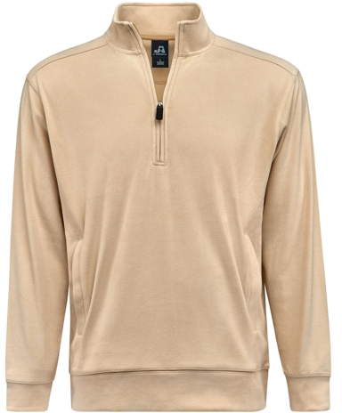 J America 8760 Unisex Element Fleece Quarter-Zip in Almond