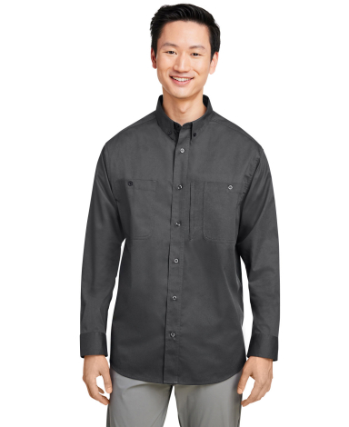 Harriton M585L Men's Advantage IL Long-Sleeve Work in Dark charcoal