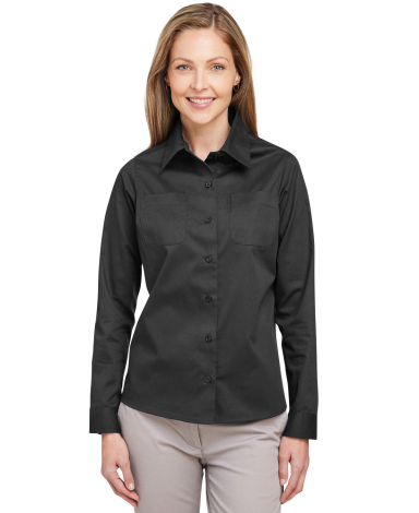 Harriton M585LW Ladies' Advantage IL Long-Sleeve W in Dark charcoal