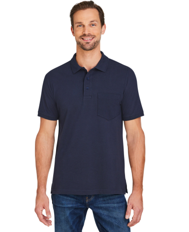 Harriton M205P Men's Valiant Cotton Snag Protect P in Dark navy