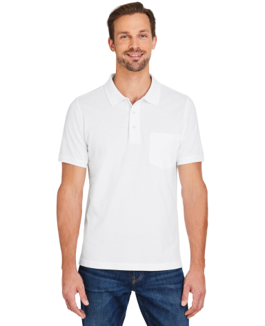 Harriton M205P Men's Valiant Cotton Snag Protect P in White