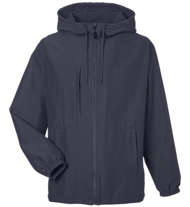 Harriton M73 Unisex Flex Twill Hooded Jacket in Dark charcoal