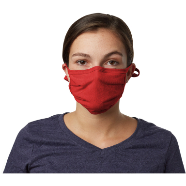 Hanes BMSKAR Adult 2-Ply Adjustable Mask in Deep red