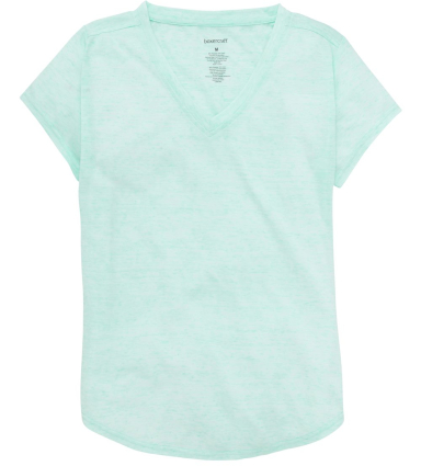 Boxercraft YT34 Girls' Snow Heather V-Neck T-Shirt in Mint heather