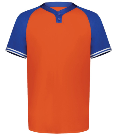 Augusta Sportswear 6906 Youth Cutter Henley Jersey in Orange/ royal
