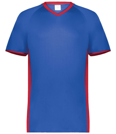Augusta Sportswear 6908 Youth Cutter V-Neck Jersey in Royal/ scarlet