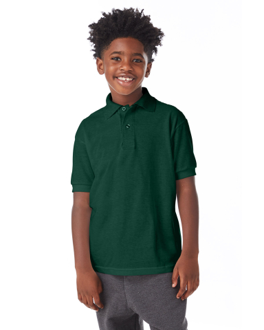 Hanes 054Y Youth Ecosmart® Jersey Polo in Deep forest