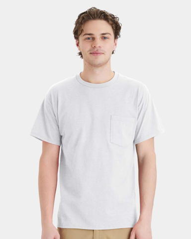 Hanes 5290P Essential-T Pocket T-Shirt in Ash