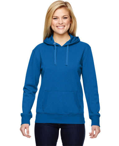 J America 8860 Women’s Glitter French Terry Hood in Royal/ silver