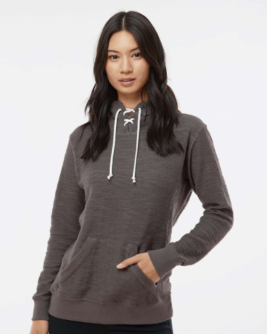 J America 8694 Women’s French Terry Sport Lace S in Charcoal