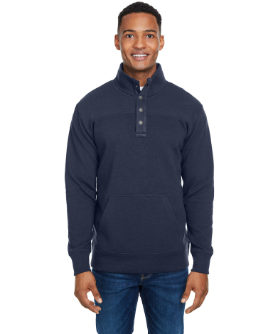 J America 8708 Men's Ripple Fleece Snap Sweatshirt in Navy