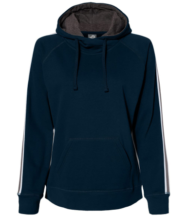 J America 8642 Women's Rival Fleece Hooded Sweatsh in Navy