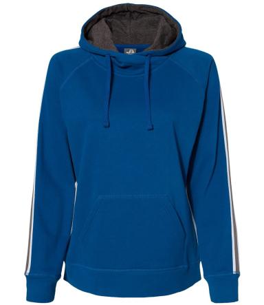 J America 8642 Women's Rival Fleece Hooded Sweatsh in Royal
