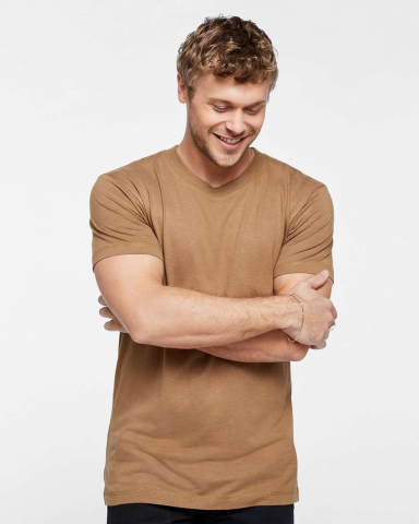 LA T 6904 Unisex Bamboo Tee in Coyote brown