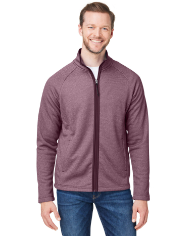Core 365 CE72 Men's Venture Heathered Stripe Full- in Burgundy/ white