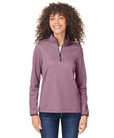 Core 365 CE73W Women's Venture Heathered Stripe Qu in Burgundy/ white