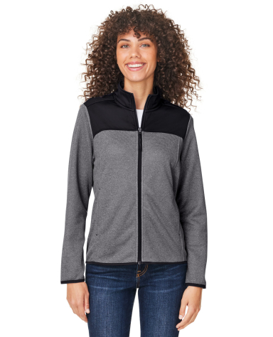 Core 365 CE74W Women's Venture Heathered Stripe Hy in Black/ white