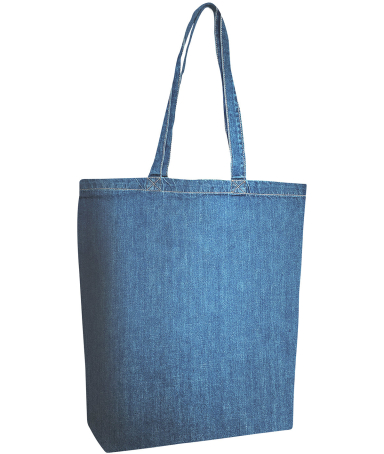 Liberty Bags 7761A Cotton Denim Gusseted Tote Bag in Light blue denim