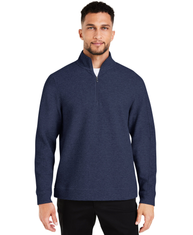 North End NE725 Men's Spirit Textured Quarter-Zip in Classic navy heather