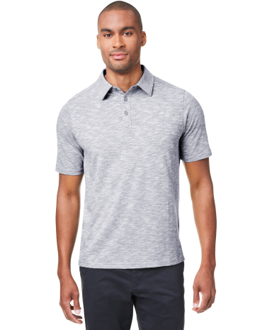 North End NE115 Men's Eclipse Jacquard Polo in Platinum heather