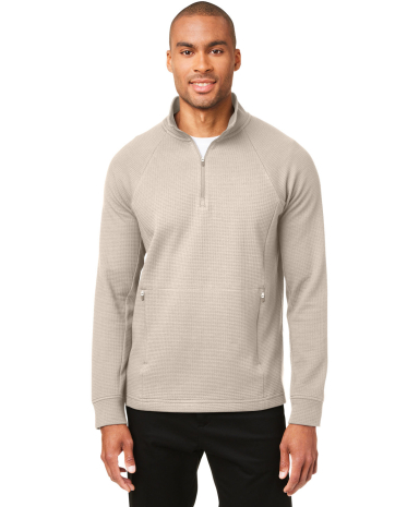 North End NE200 Men's Rhythm Waffle Quarter-Zip Pu in Oatmeal