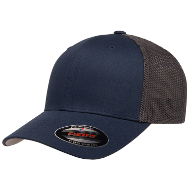 Yupoong-Flex Fit 6511 Trucker Cap in Navy/ graphite