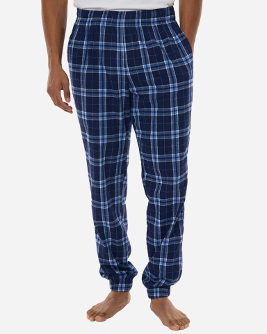 Boxercraft BM6625 Unisex Flannel Joggers in Navy/ columbia plaid