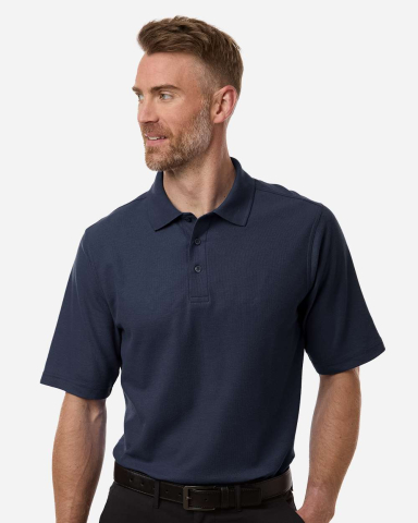 Harriton M105T Men's Tall Maverick CVC Pique Polo in Dark navy