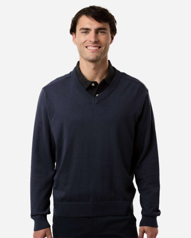 Devon and Jones DG445 Men's New Classic V-Neck Swe in Navy