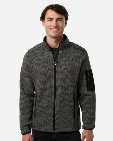 North End NE730 Men's Jasper Full-Zip Fleece Jacke in Black/ grey