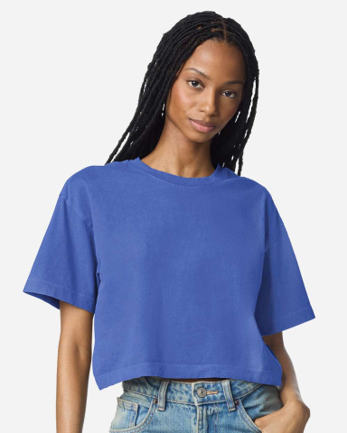 American Apparel 1302GD Women's Garment-Dyed Heavy in Faded lapis