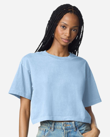 American Apparel 1302GD Women's Garment-Dyed Heavy in Faded powder blue
