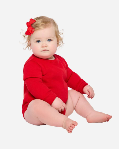 Rabbit Skins 3421 Infant Fleece Bodysuit in Red