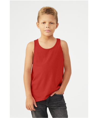 Bella + Canvas 3480Y Youth Jersey Tank in Red